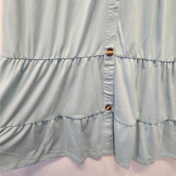 NWT Blue Sleeveless Sun Dress Soft Casual Summer  Blue Dress Size L - Picture 4 of 7